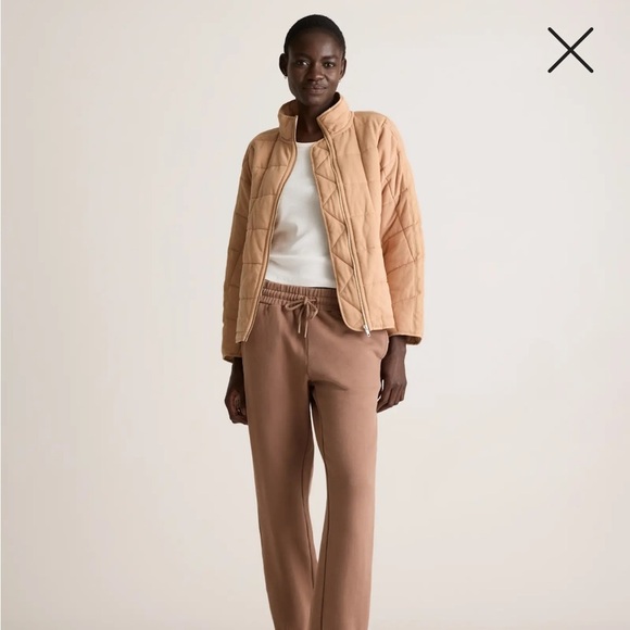 NWT Quince Organic Cotton Quilted Knit Jacket Tan Size XS - Picture 4 of 10